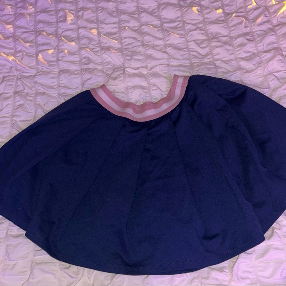 Navy Blue Women's Skirt with Pink Trim